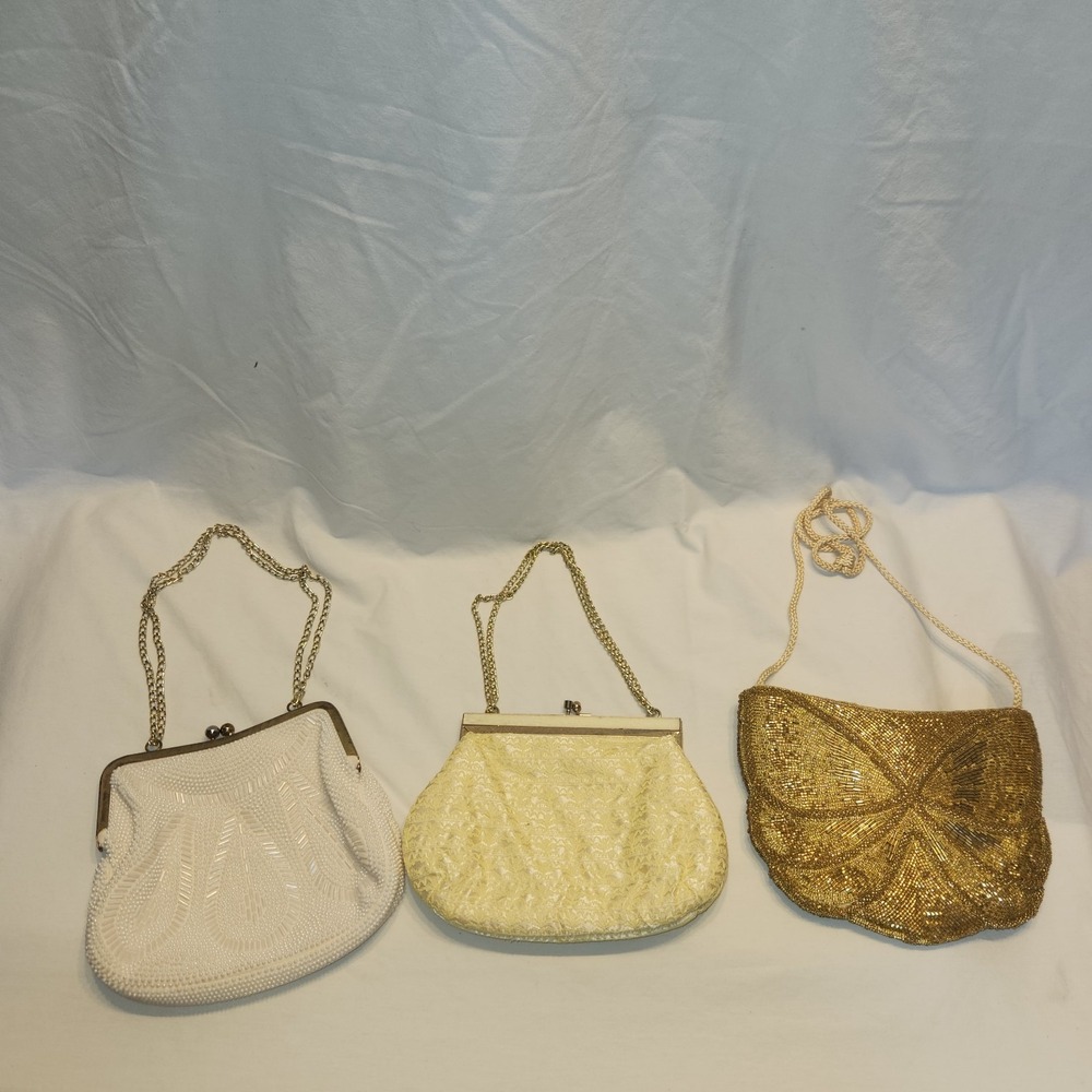 Vintage Beaded & Lace Purses Handbags Clutch ~ La Regale ~  Magid ~  Lot of 3